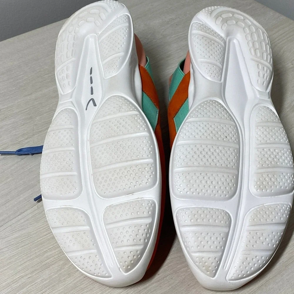 Vaneli Sport Womens Color Block Shikira Sneakers Orange Blue Peach 9N Athleisure